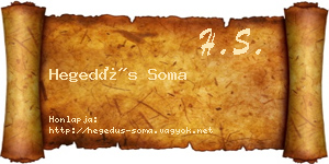 Hegedűs Soma névjegykártya